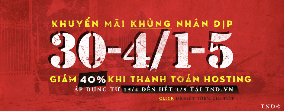 Khuyến mãi khủng mừng 30/4-1/5