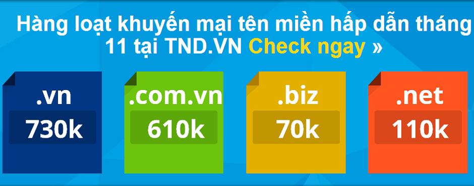 Khuyến mại tên miền tháng 11