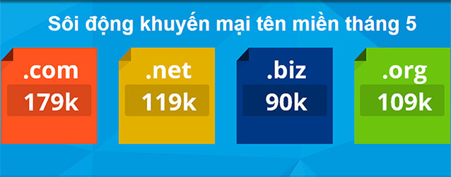 Sôi động khuyến mại tên miền tháng 5