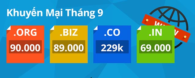 Khuyến mại tên miền tháng 9