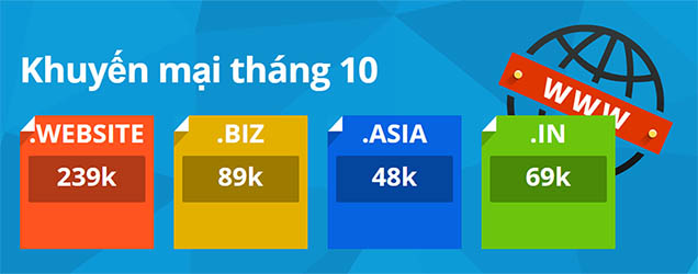 Khuyến mại tên miền tháng 10