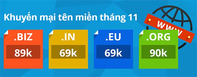 Khuyến mại tên miền tháng 11