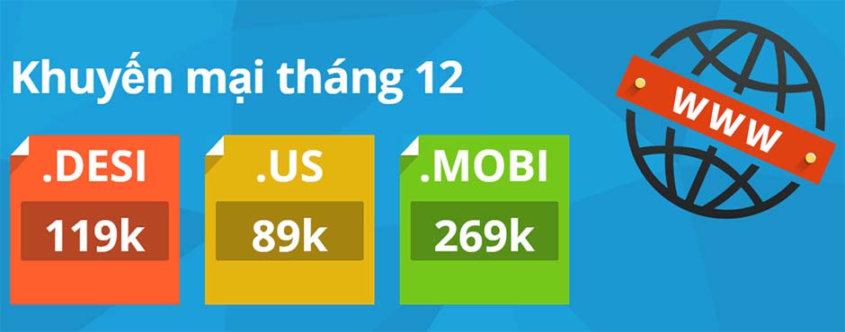 Khuyến mại tên miền tháng 12