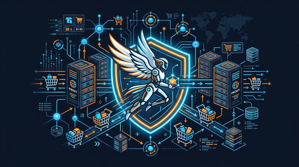 Minh hoạ Hermes Agent dùng proxy IPv4 dedicated scrape e-commerce