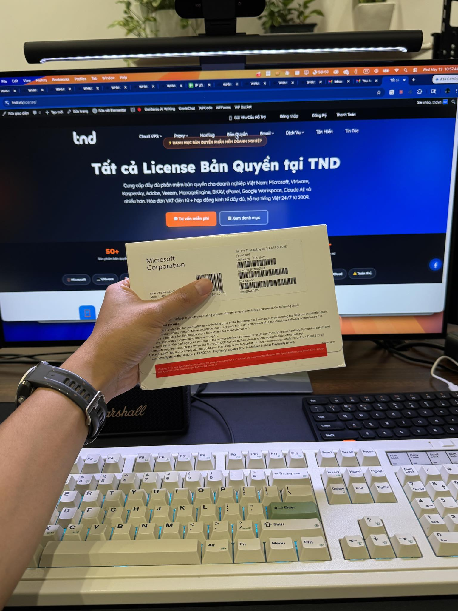 DSP Card Microsoft Corporation - Key OEM System Builder TND phân phối, có sticker COA và tem chống giả