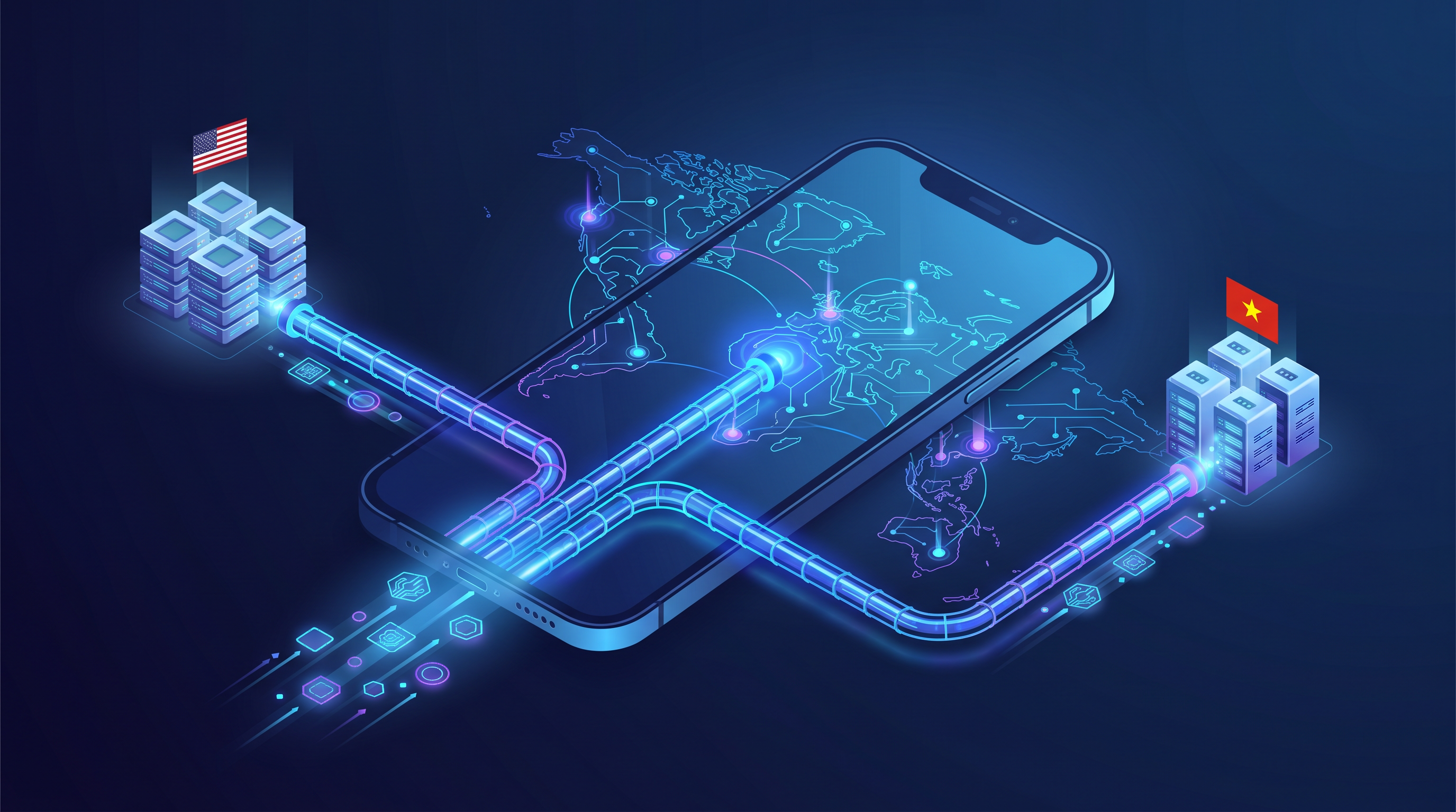 Shadowrocket cấu hình proxy IPv4 SOCKS5 trên iOS - kết nối từ iPhone qua proxy US và VN