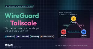 WireGuard vs Tailscale - VPN cho vibe coder solo, mesh topology 3 node
