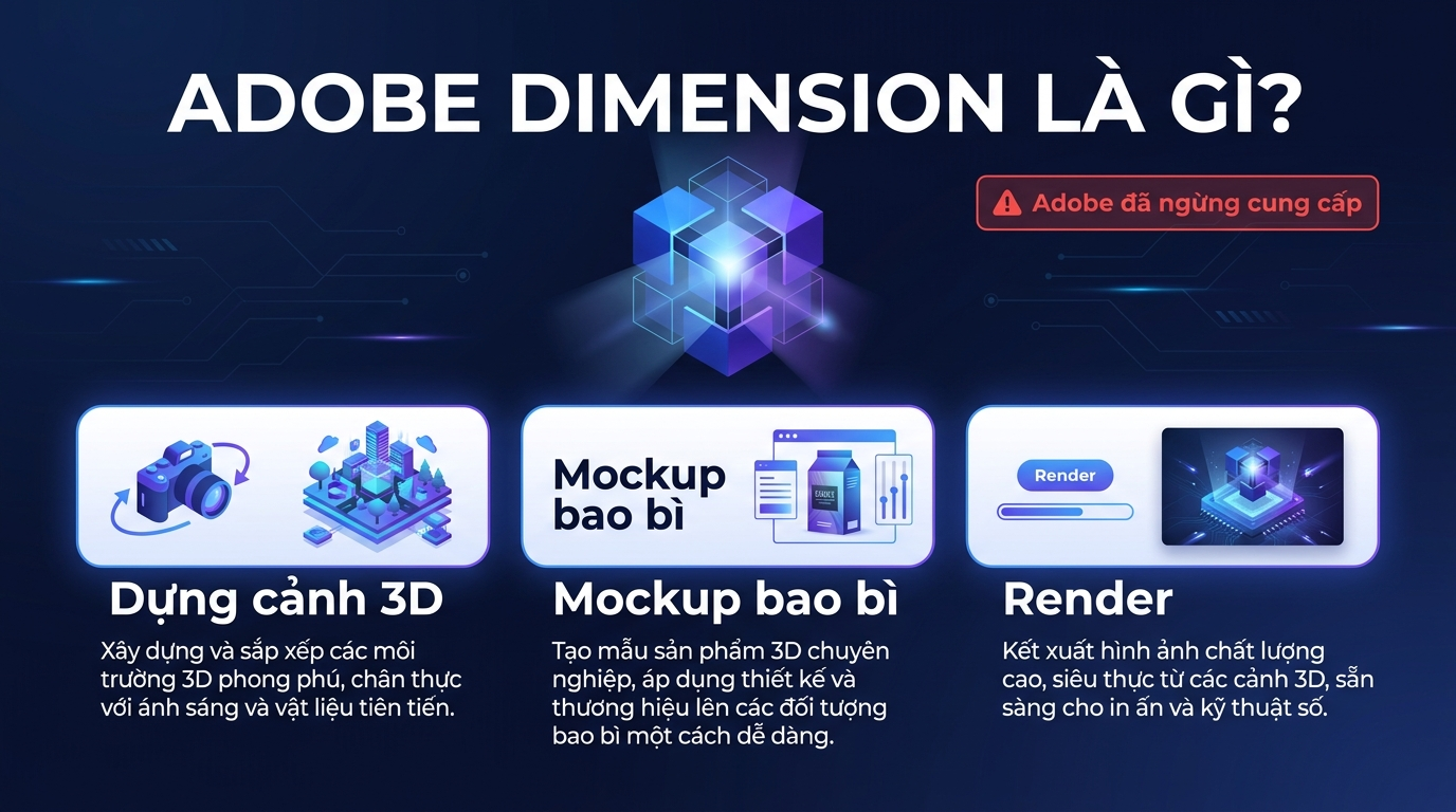 Adobe Dimension là gì - dựng cảnh 3D mockup