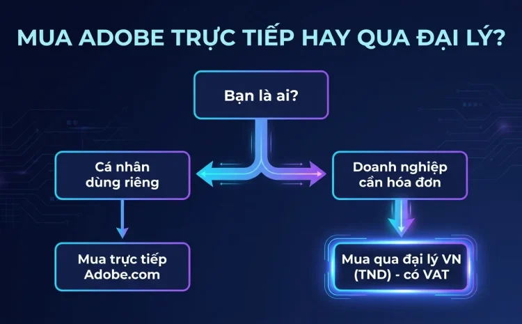 Nên Mua Adobe Trực Tiếp Hay Qua Đại Lý? So Sánh Chi Tiết [2026]