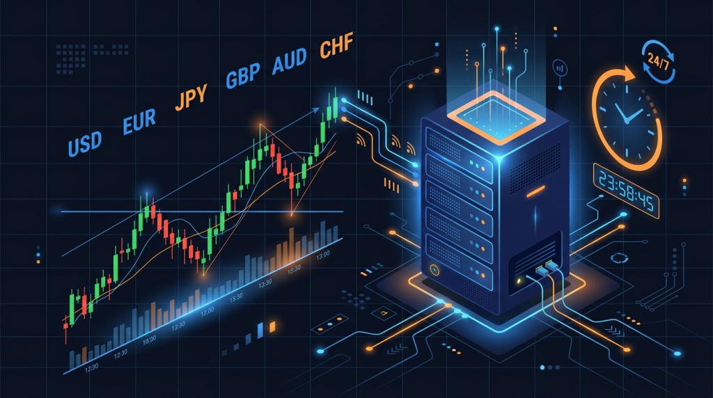 Minh họa VPS Trading Forex MT4 MT5 24/7
