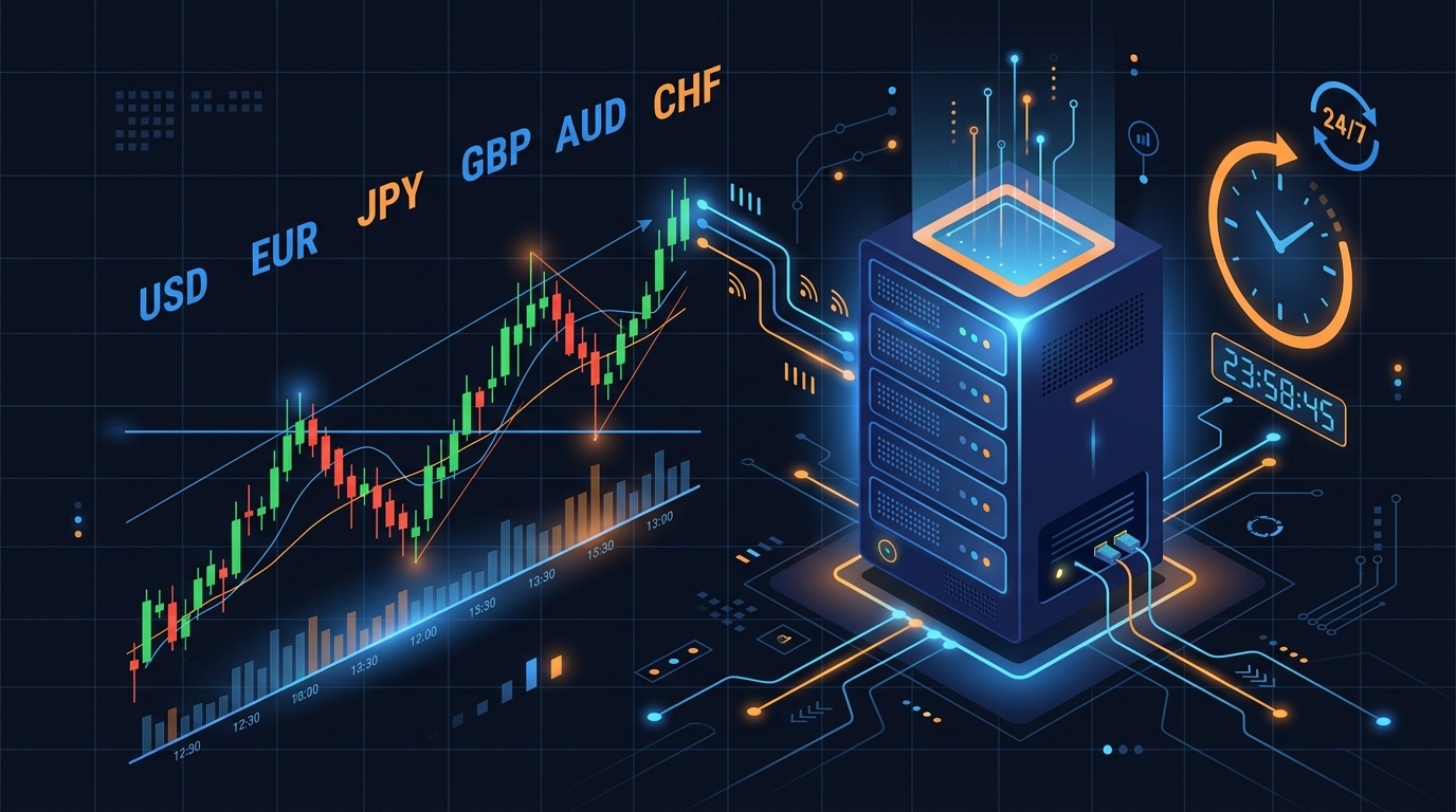 Minh họa VPS Trading Forex MT4 MT5 24/7