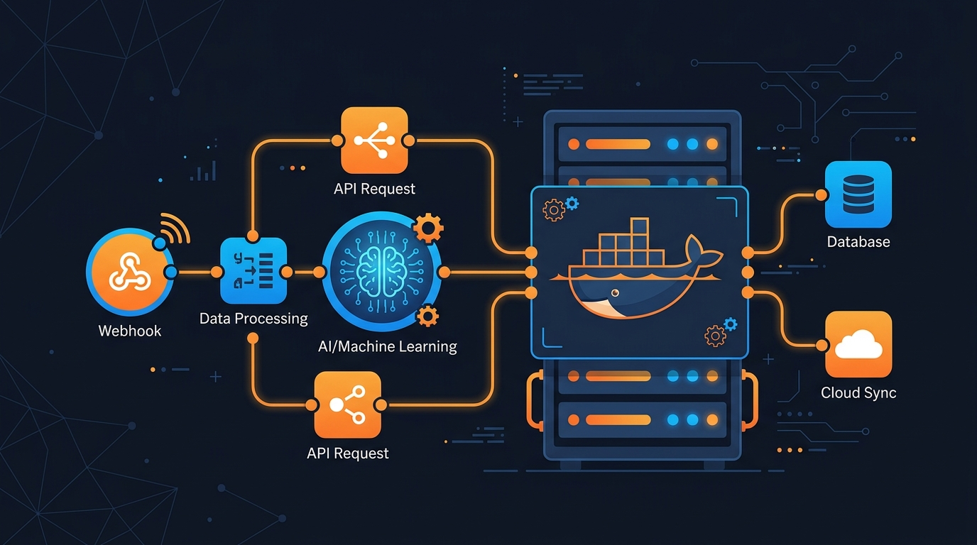 Minh họa VPS chạy n8n 24/7 Docker Compose