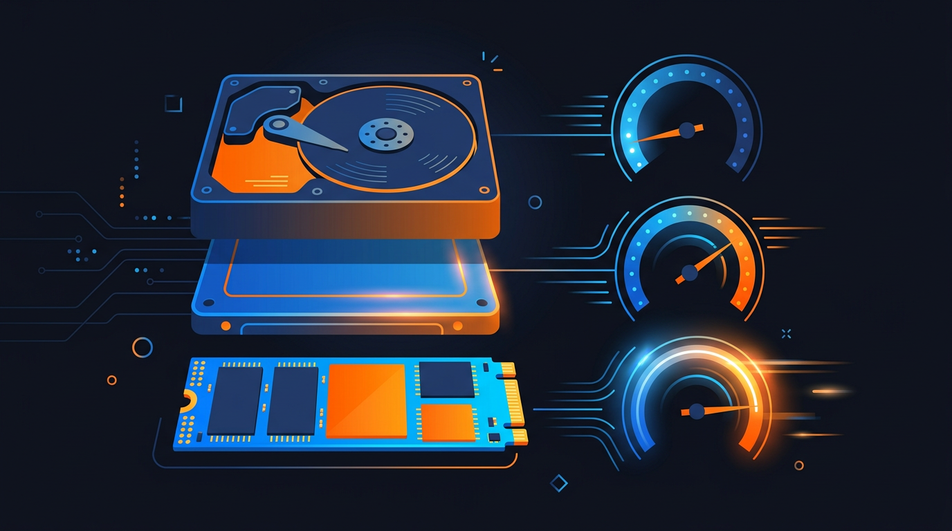 Minh họa VPS NVMe vs SSD vs HDD chọn loại nào