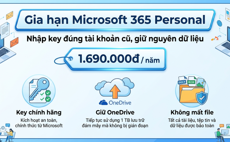 Cách gia hạn Microsoft 365 Personal không mất dữ liệu