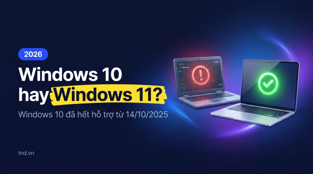 Nên dùng Windows 10 hay Windows 11 năm 2026? Câu trả lời thẳng
