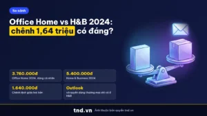 Office Home vs H&B 2024: chênh 1,64 triệu có đáng? Khác biệt: Outlook và quyền dùng thương mại