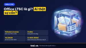 Office LTSC là gì, ai thật sự cần: mua qua Volume License, không đổi tính năng 5 năm, hỗ trợ tới 10/2029
