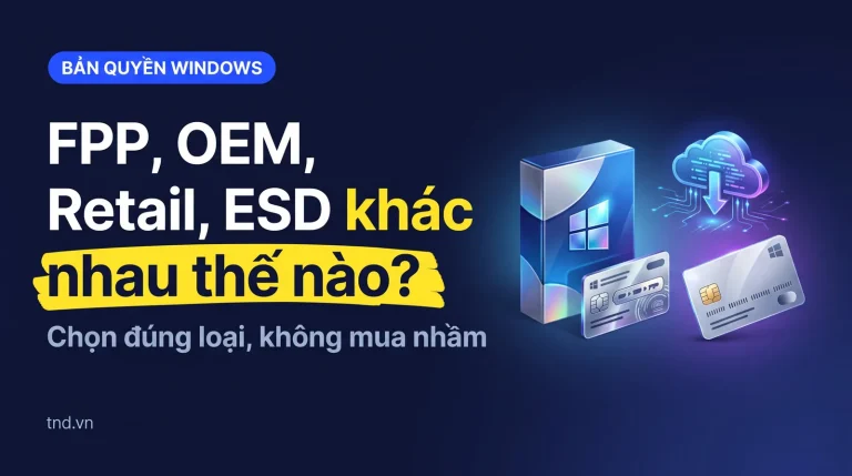 FPP, OEM, Retail, ESD khác nhau thế nào?. Chọn đúng loại, không mua nhầm