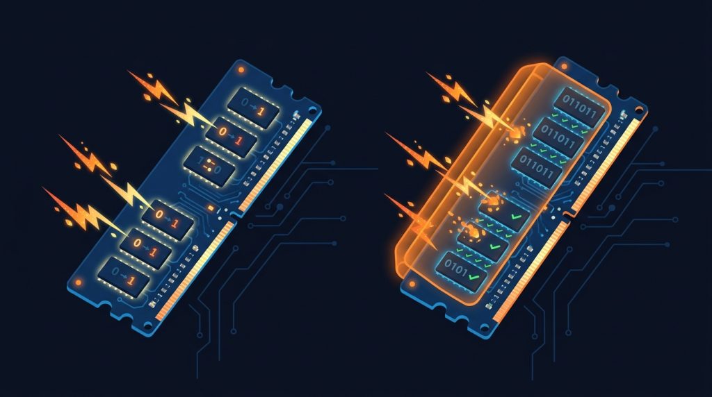 Minh họa RAM ECC vs RAM thường VPS
