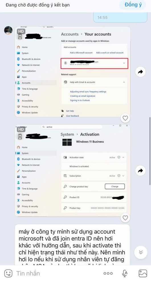 Windows 11 Pro FPP trên máy join Entra ID: Vì sao hiện Windows 11 Business? Key có bị link vào tài khoản cá nhân?