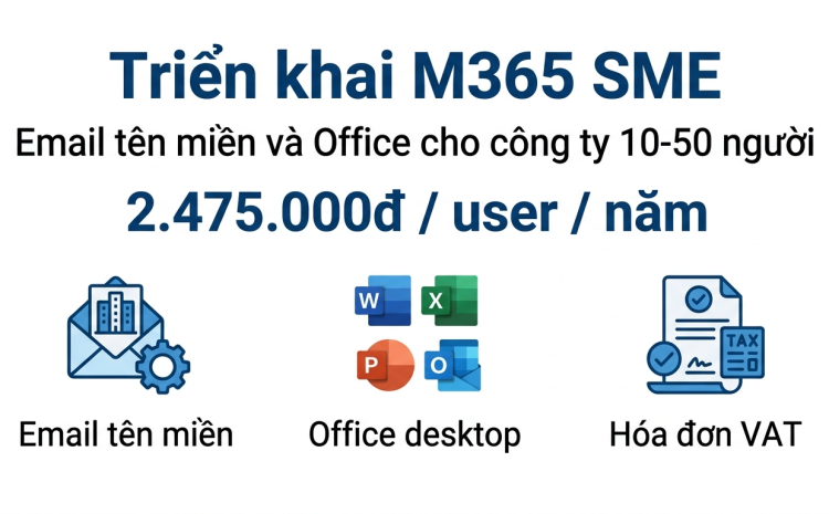 Microsoft 365 Business Standard cho công ty 10-50 người triển khai sao