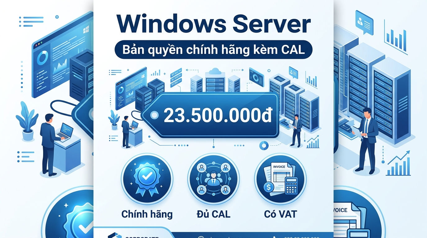 Mua Windows Server bản quyền chính hãng ở đâu, kèm CAL đúng chuẩn
