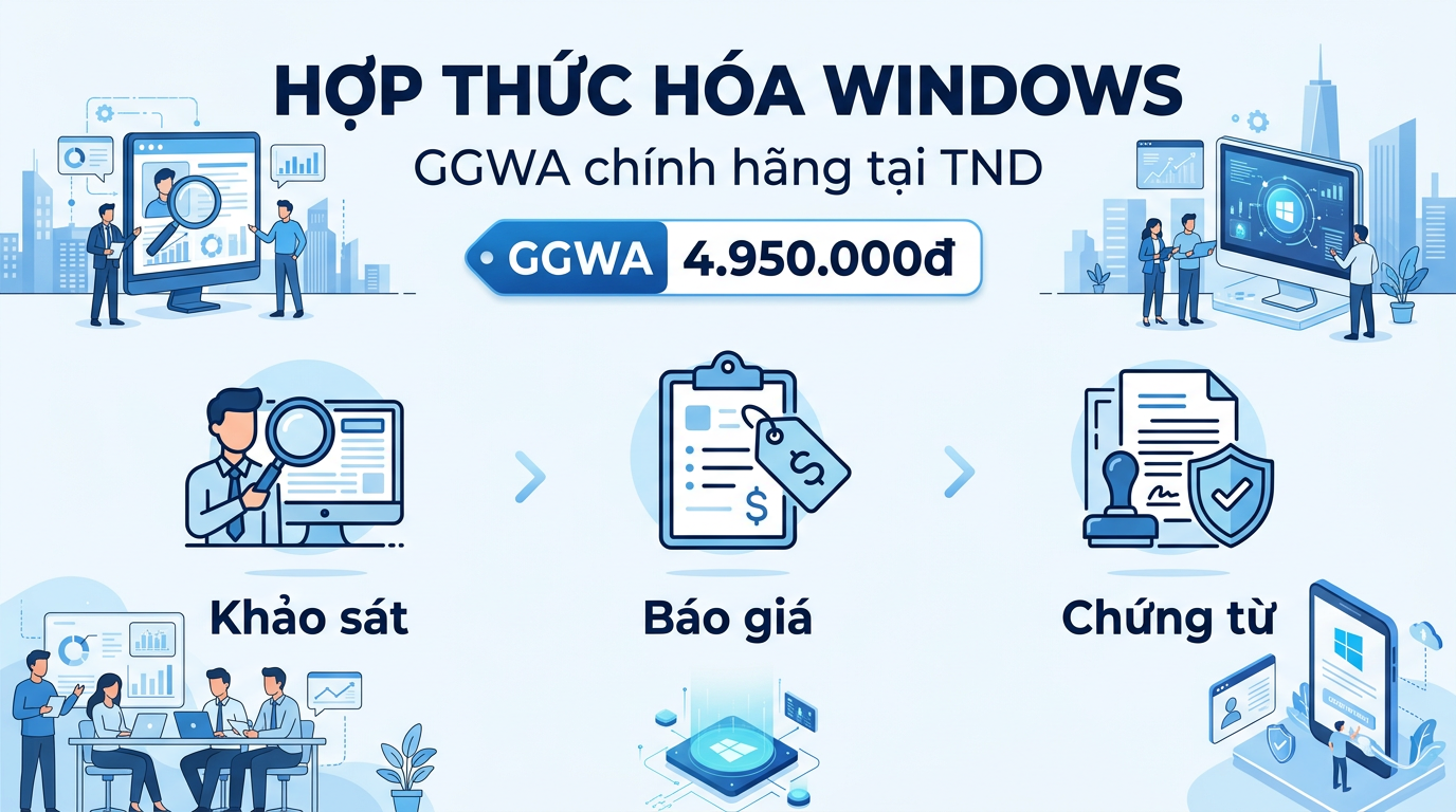 Mua GGWA hợp thức hóa Windows tại TND: quy trình và chứng từ