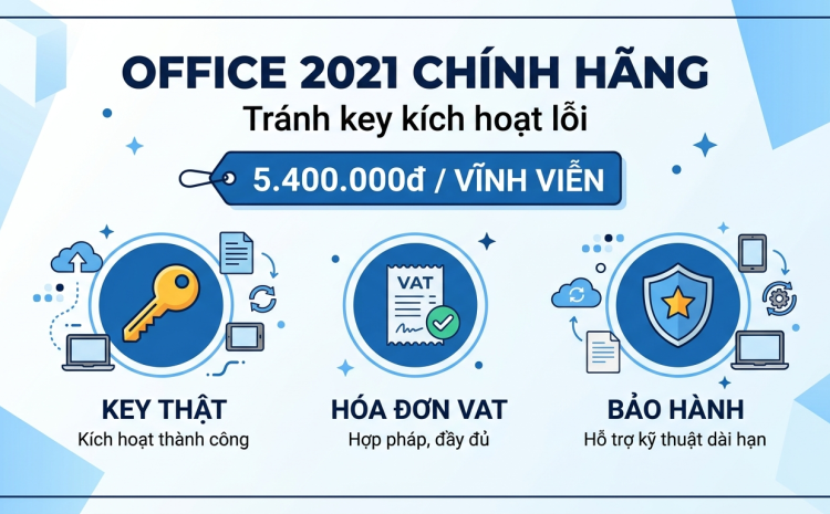 Mua Office 2021 bản quyền chính hãng ở đâu, tránh key kích hoạt lỗi