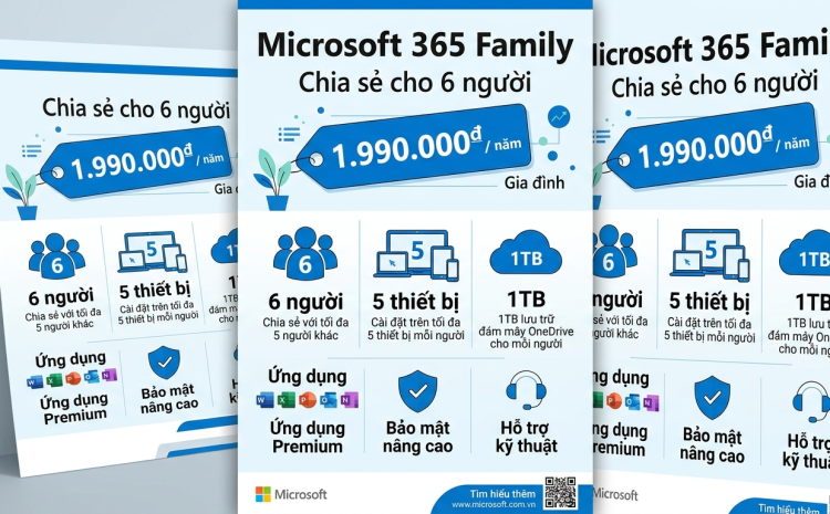 Microsoft 365 Family dùng được mấy thiết bị mỗi người
