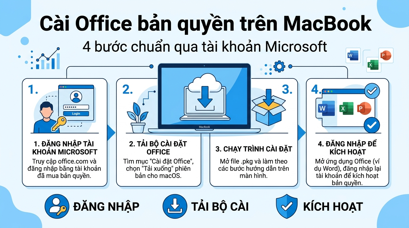 Cách cài và kích hoạt Office bản quyền trên MacBook chuẩn
