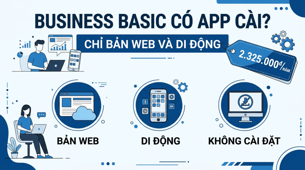 Business Basic có Word Excel bản cài đặt không, giới hạn ở đâu