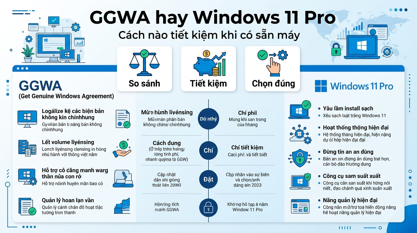 GGWA hay mua Windows 11 Pro mới: cách nào tiết kiệm khi có sẵn máy