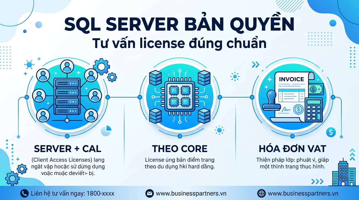 Mua SQL Server bản quyền cho doanh nghiệp tại TND: tư vấn license