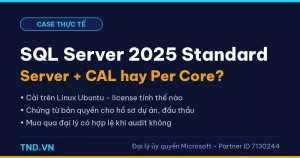 Mua license SQL Server 2025 Standard: chọn Server + CAL hay Per Core? Case thực tế từ một dự án doanh nghiệp