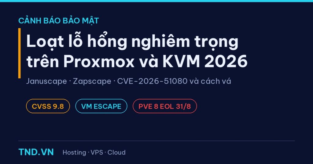 Cảnh báo bảo mật: loạt lỗ hổng nghiêm trọng trên Proxmox và KVM năm 2026