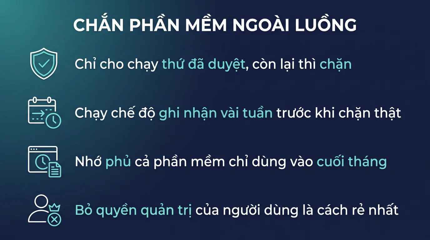 AppLocker chặn nhân viên cài phần mềm ngoài luồng