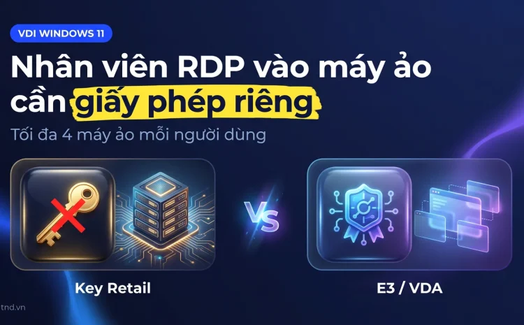 Bản quyền Windows cho VDI: nhân viên RDP vào máy ảo dùng key gì