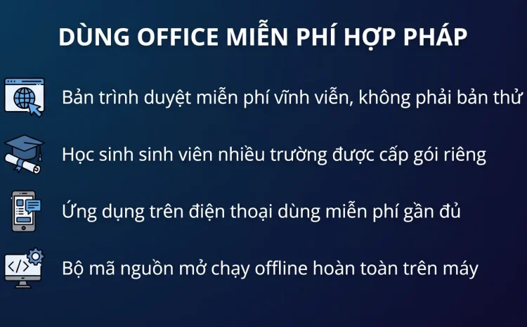 Cách dùng Office miễn phí hợp pháp năm 2027