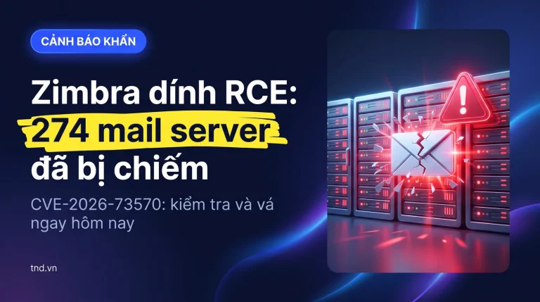 Zimbra dính RCE: 274 mail server đã bị chiếm. CVE-2026-73570: kiểm tra và vá ngay hôm nay