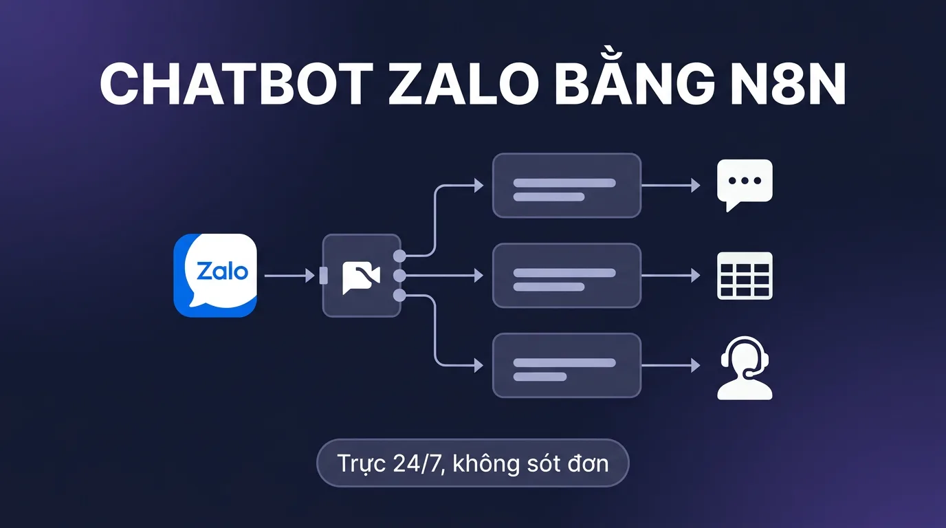Chatbot Zalo bằng n8n trên VPS: trả lời, ghi đơn tự động