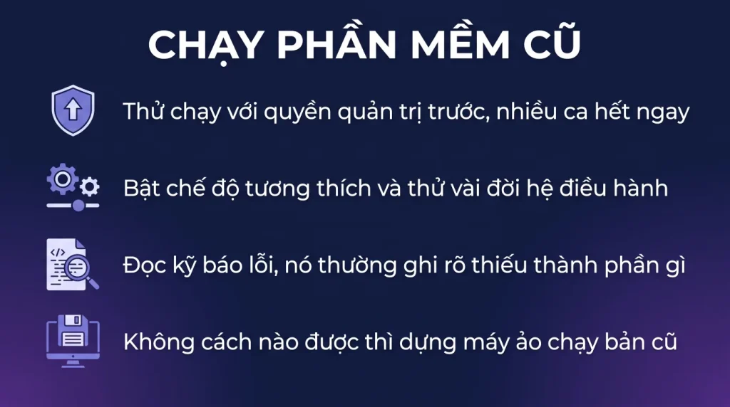 Phần mềm cũ không chạy trên Windows 11: cách xử lý