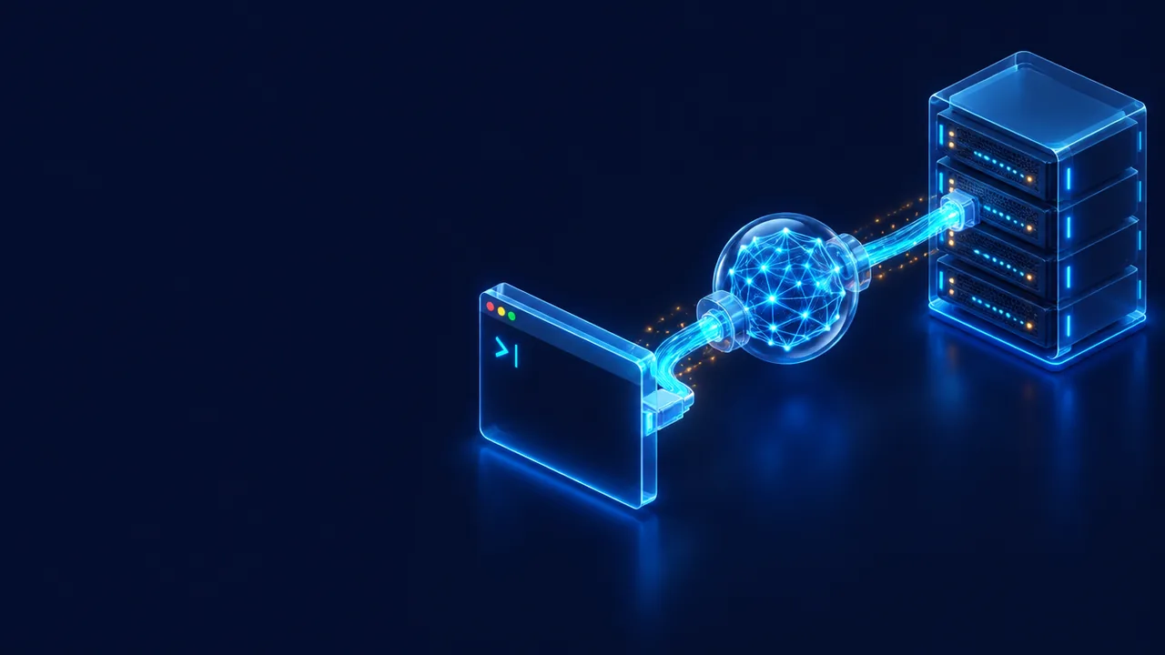 Minh họa terminal Claude Code kết nối với server cPanel qua cổng MCP