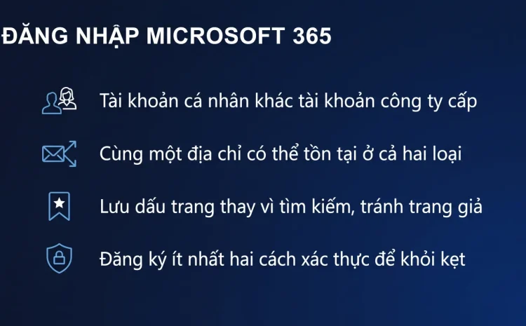 Đăng nhập Microsoft 365 trên web và trên ứng dụng