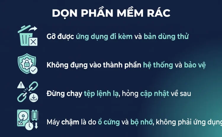 Debloat Windows 11: gỡ gì được và gỡ gì thì hỏng máy