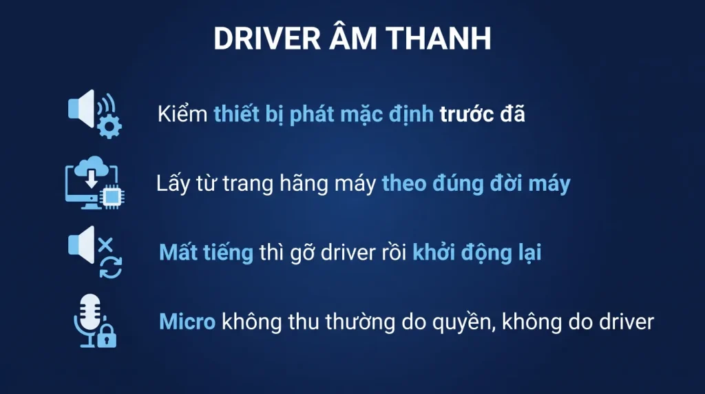 Driver âm thanh Realtek trên Windows 11: cài đúng bản
