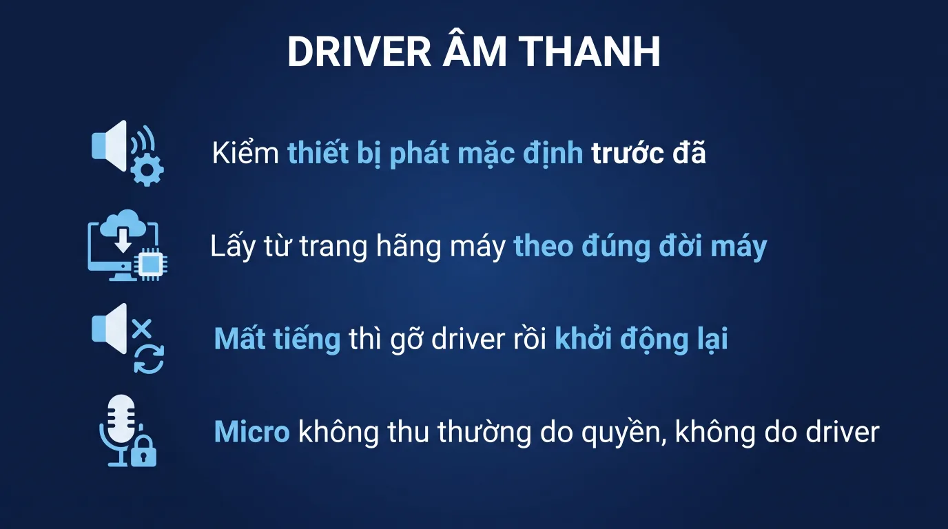 Driver âm thanh Realtek trên Windows 11: cài đúng bản