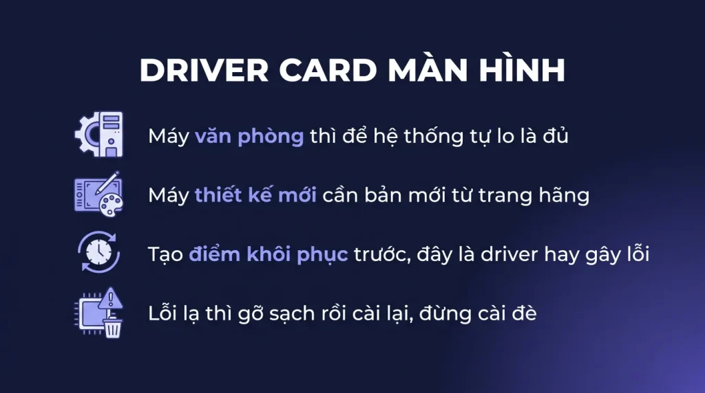 Driver card màn hình: cài từ hãng hay Windows Update