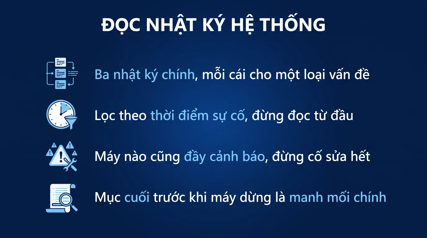Event Viewer: đọc nhật ký để biết máy hỏng vì gì