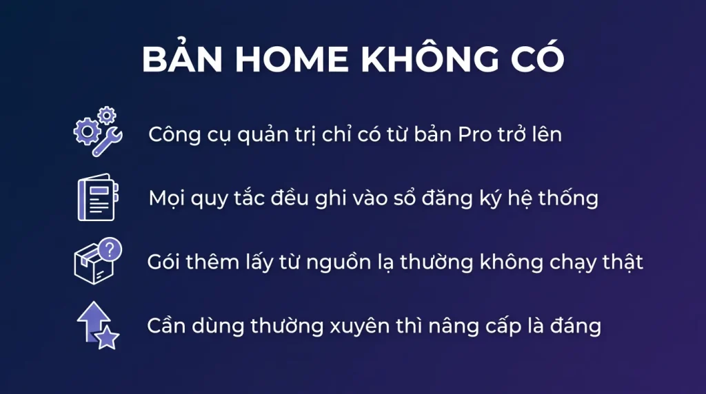 gpedit.msc không có trên Windows Home, cách xử lý