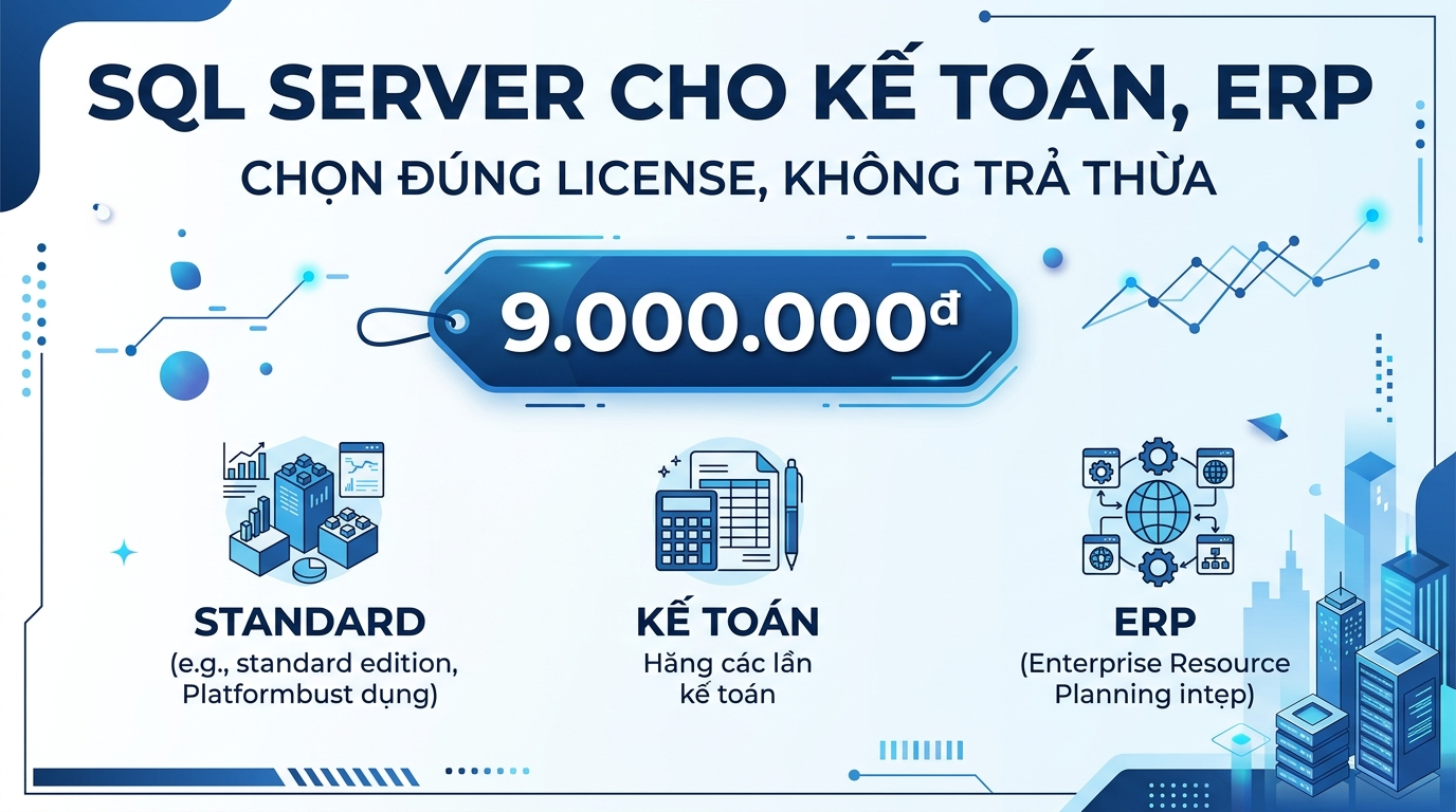 Mua SQL Server cho phần mềm kế toán và ERP: tư vấn chọn license